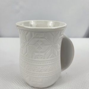 TAG Right Handed "Hand Warmer" Mug Holiday Sweater Patterned White.